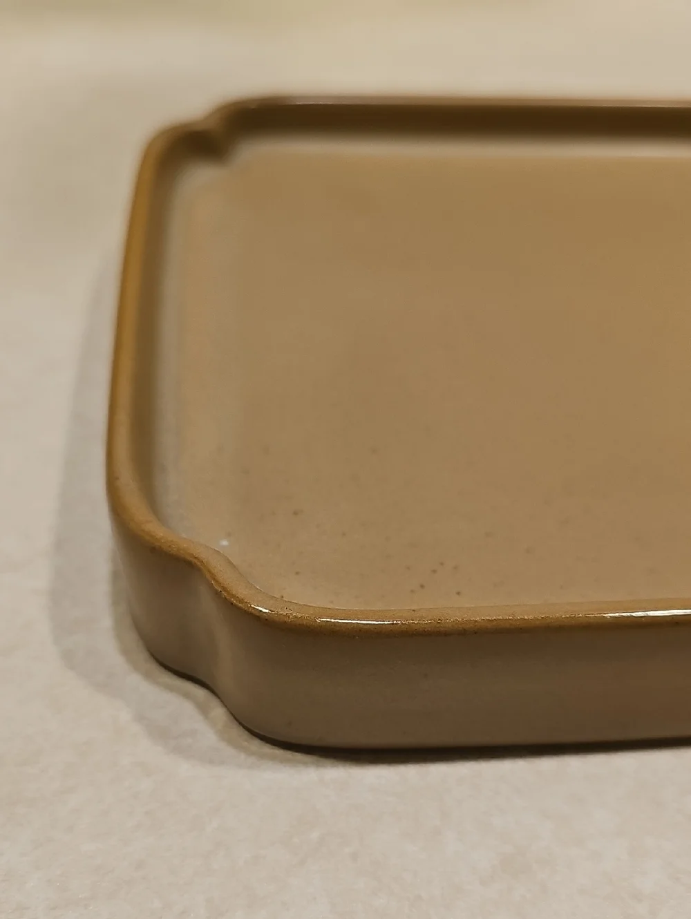 Hearth And Hand Rectangular Stoneware Bathroom Tray in Light Brown